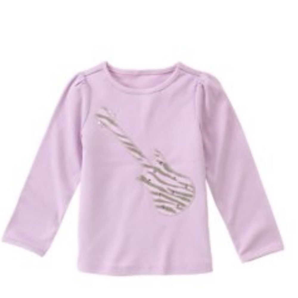 Gymboree Fashion Star Girls Long Sleeve Graphic Tee Shirt Guitar Purple Sz 6 New